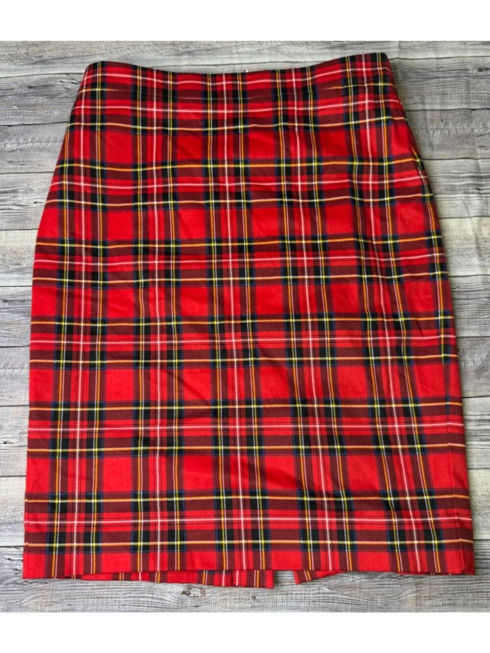 J Crew Tartan Cotton Sateen Pencil Skirt size 00 Red Scotland Outlander